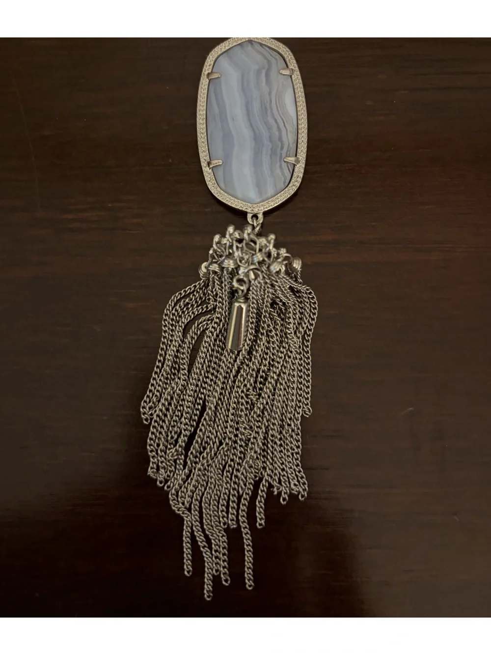 Kendra Scott Rayne blue lace agate necklace